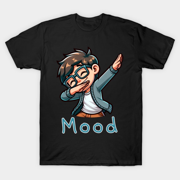 Mood Happy Cute Young Guy Dabbing T-Shirt by WearablePSA